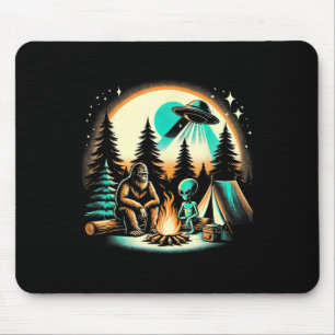 Grappige Bigfoot & Alien Ufo Camping Buitenlucht A Muismat