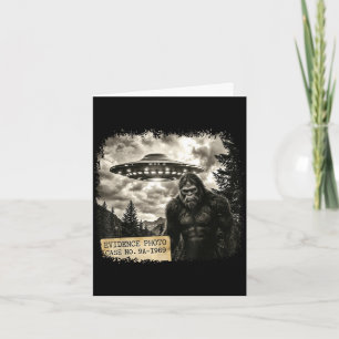 Grappige bigfoot alien ufo vintage bewijs foto kaart