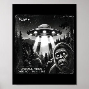 Grappige bigfoot alien ufo vintage bewijs foto  poster