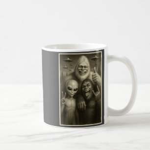 Grappige Bigfoot, Alien, & Yeti Sasquatch Rock Aan Koffiemok
