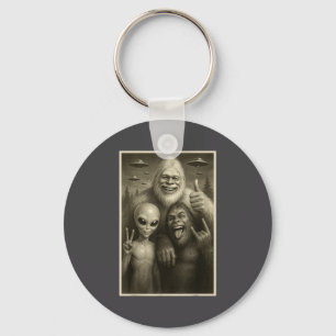 Grappige Bigfoot, Alien, & Yeti Sasquatch Rock On Sleutelhanger