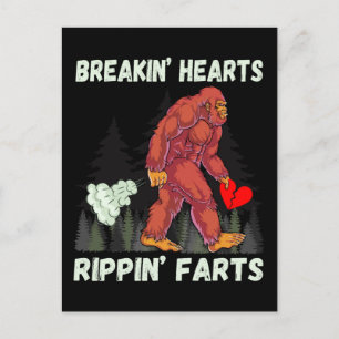 Grappige Bigfoot Breakin Hearts Rippin Farts Briefkaart