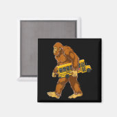 Grappige Bigfoot Buschauffeur Sasquatch Schoolbus Magneet (Voorkant / Achterkant)