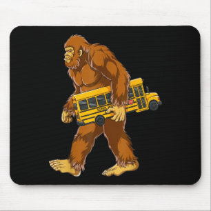 Grappige Bigfoot Buschauffeur Sasquatch Schoolbus  Muismat