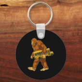 Grappige Bigfoot Buschauffeur Sasquatch Schoolbus Sleutelhanger (Voorkant)