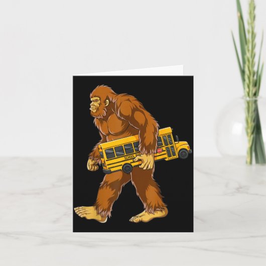 Grappige Bigfoot-buschauffeur Sasquatch Schoolbusl Kaart (Voorkant)