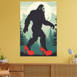 Grappige Bigfoot Canvas Afdruk