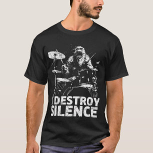 Grappige Bigfoot die drums speelt Drummer Ik verni T-shirt