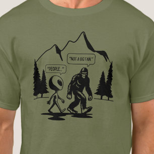 Grappige Bigfoot en Alien Anti Social Introvert Ma T-shirt