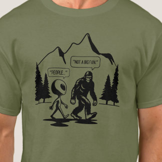 Grappige Bigfoot en Alien Anti Social Introvert Ma T-shirt