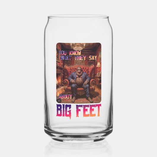 Grappige Bigfoot Feet Meme Blikvorm Glas (Achterkant)