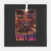 Grappige Bigfoot Feet Meme Glas Ornament (Achterkant)