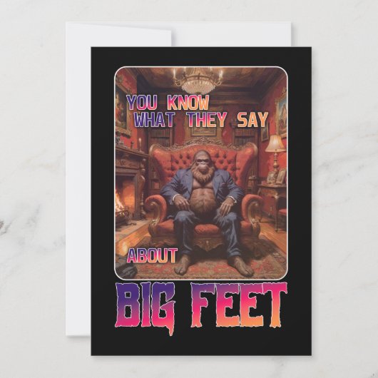 Grappige Bigfoot Feet Meme Kaart (Voorkant)