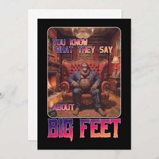 Grappige Bigfoot Feet Meme Kaart (Voorkant / Achterkant)