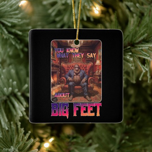 Grappige Bigfoot Feet Meme Keramisch Ornament (Boom)