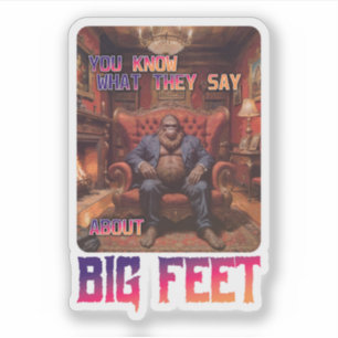 Grappige Bigfoot Feet Meme Sticker