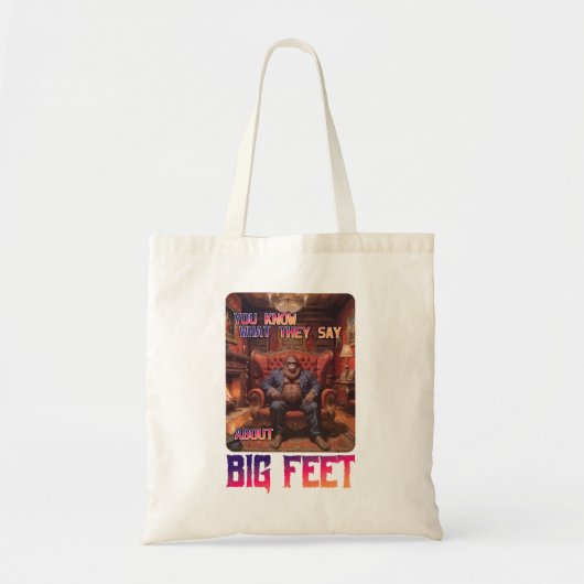 Grappige Bigfoot Feet Meme Tote Bag (Voorkant)