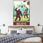 Grappige Bigfoot geloven Canvas Afdruk (Insitu (Slaapkamer))