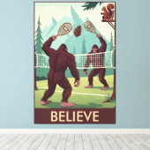 Grappige Bigfoot geloven Canvas Afdruk (Insitu (Houten vloer))