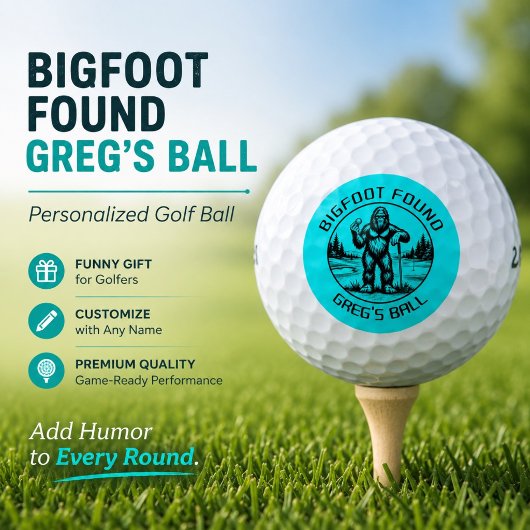 Grappige Bigfoot Gepersonaliseerde Golf Cadeau Bla Golfballen
