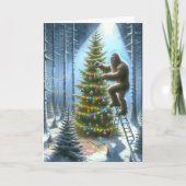 Grappige Bigfoot gepersonaliseerde kerst Feestdagen Kaart (Voorkant)