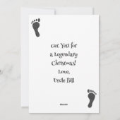 Grappige Bigfoot gepersonaliseerde kerst Feestdagenkaart (Achterkant)