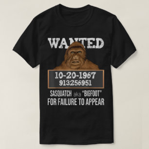 Grappige Bigfoot Gezocht Poster Ontwerp T-shirt