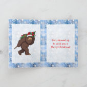 Grappige Bigfoot Grappen Kerstmis Kaart (Binnen)