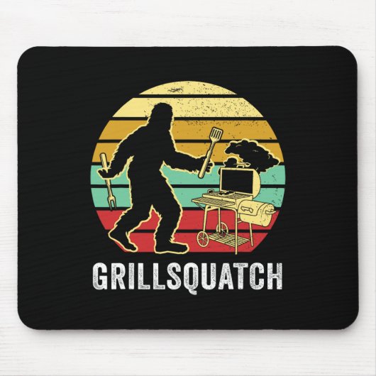 Grappige Bigfoot Grilling Sasquatch Pitmaster Gril Muismat (Voorkant)