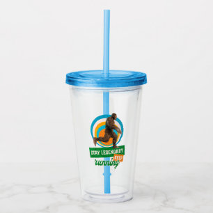 Grappige Bigfoot Hardloop Motivatie Acryl Drinkbeker