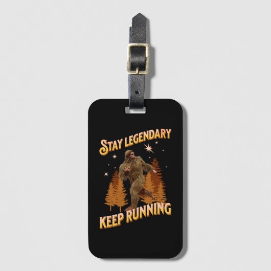 Grappige Bigfoot Hardloop Motivatie Bagagelabel (Voorkant (verticaal))