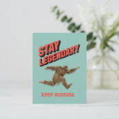Grappige Bigfoot Hardloop Motivatie Briefkaart (Staand voorkant)