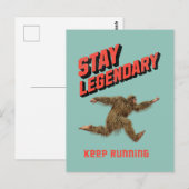 Grappige Bigfoot Hardloop Motivatie Briefkaart (Voorkant / Achterkant)