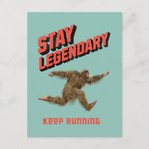 Grappige Bigfoot Hardloop Motivatie Briefkaart