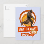 Grappige Bigfoot Hardloop Motivatie Briefkaart (Voorkant / Achterkant)