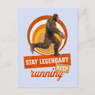 Grappige Bigfoot Hardloop Motivatie Briefkaart