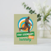 Grappige Bigfoot Hardloop Motivatie Briefkaart (Staand voorkant)