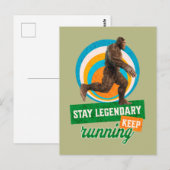 Grappige Bigfoot Hardloop Motivatie Briefkaart (Voorkant / Achterkant)