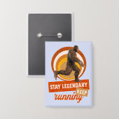 Grappige Bigfoot Hardloop Motivatie Button (Voorkant / Achterkant)