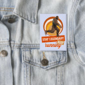 Grappige Bigfoot Hardloop Motivatie Button (Insitu)