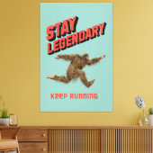 Grappige Bigfoot Hardloop Motivatie Canvas Afdruk (Insitu (Woonkamer))