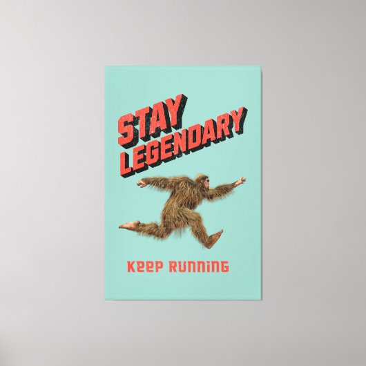 Grappige Bigfoot Hardloop Motivatie Canvas Afdruk (Voorkant)