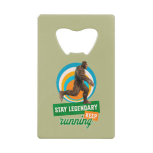 Grappige Bigfoot Hardloop Motivatie Creditkaart Flessenopener