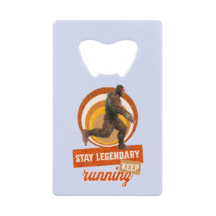 Grappige Bigfoot Hardloop Motivatie Creditkaart Flessenopener