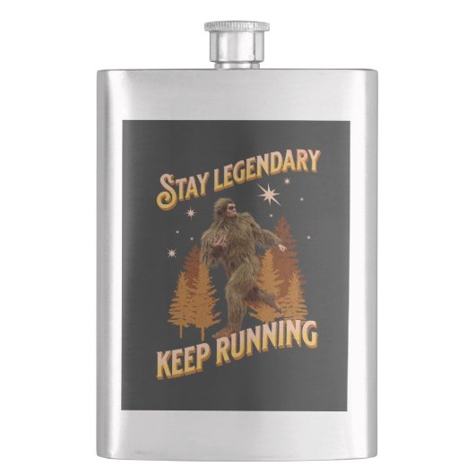 Grappige Bigfoot Hardloop Motivatie Flacon (Voorkant)