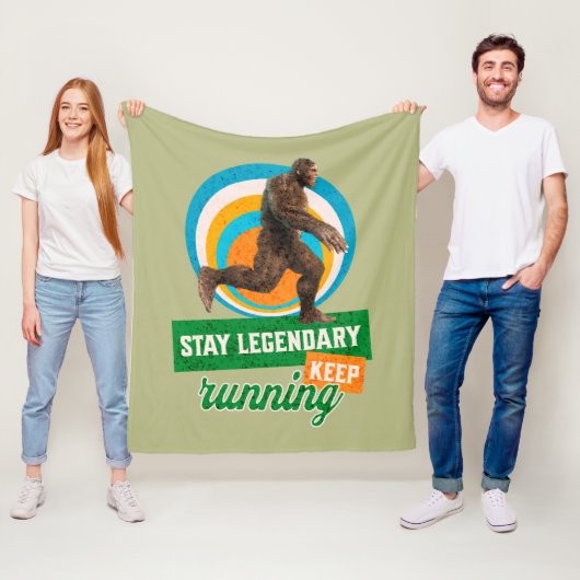 Grappige Bigfoot Hardloop Motivatie Fleece Deken (In situ)