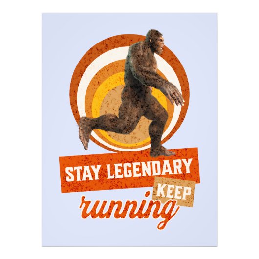 Grappige Bigfoot Hardloop Motivatie Foto Afdruk (Voorkant)