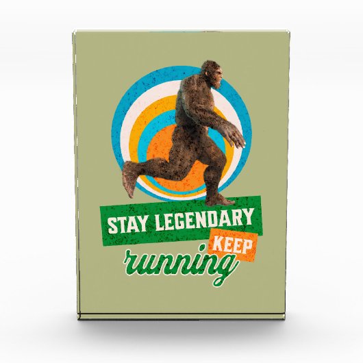 Grappige Bigfoot Hardloop Motivatie Fotoblokken (Voorkant)