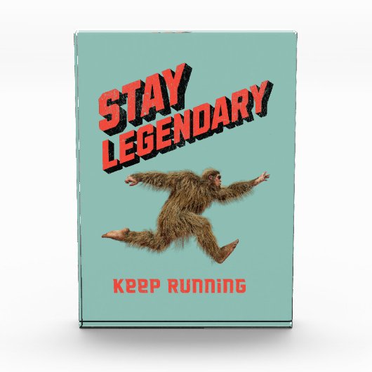 Grappige Bigfoot Hardloop Motivatie Fotoblokken (Voorkant)
