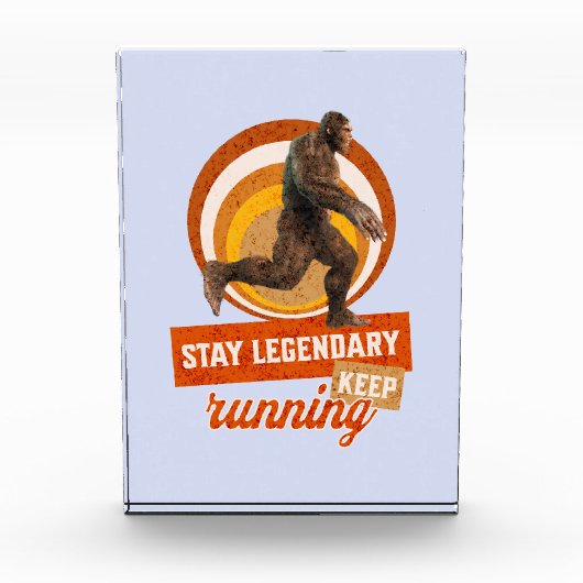 Grappige Bigfoot Hardloop Motivatie Fotoblokken (Voorkant)